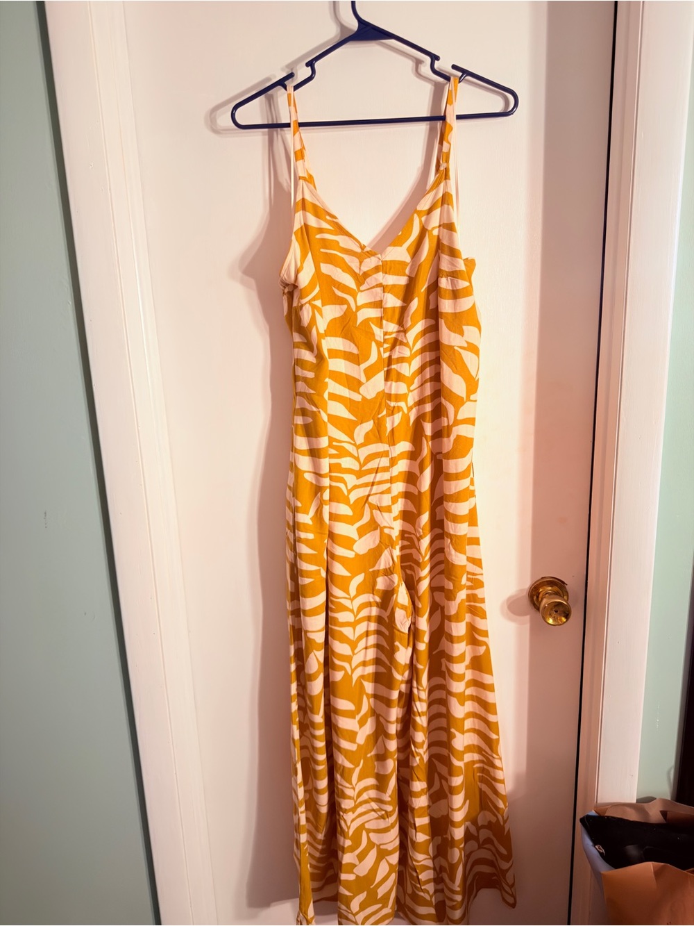 MSK Yellow and White Zebra Print jumpsuit MWT